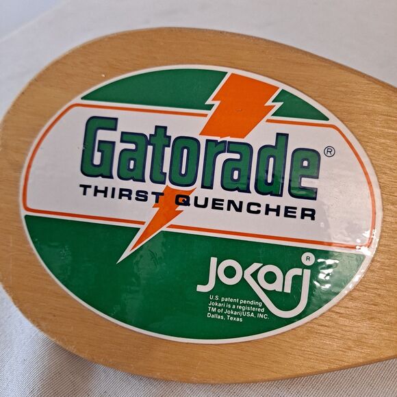 Vintage Jokari Champ Gatorade Racquet Paddle Ball Sport Wooden USA Set Of 2 - Picture 10 of 11